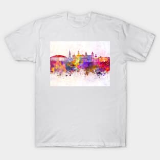 Athens - OH skyline in watercolor background T-Shirt